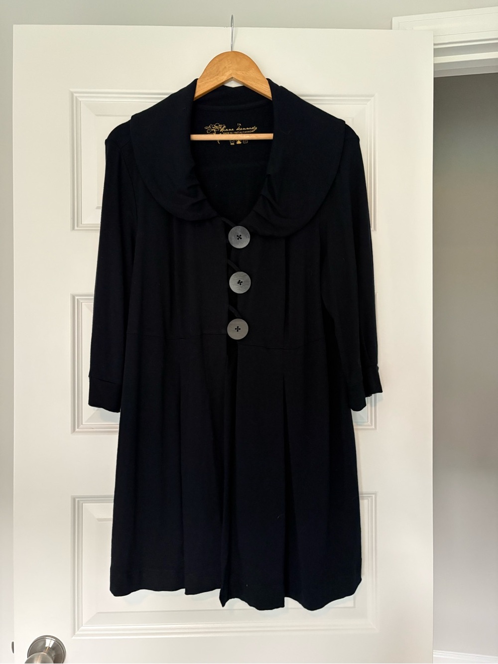 EUC 1X Bamboo Plus Size Jacket Diane Kennedy Black Arsty Scandi Lagen Look